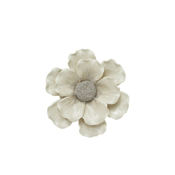 Floria väggdekoration Ø13 cm. benvit porselen