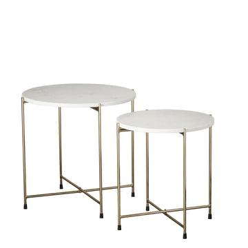 Marmilla sidebord H50 Ø50 cm. vit