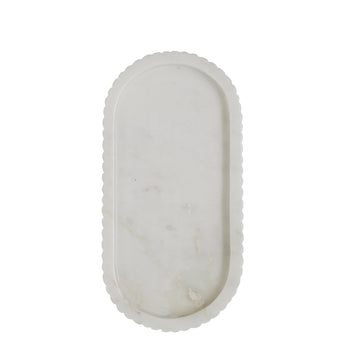 Eliana bricka Ø12,5 cm. vit marmor