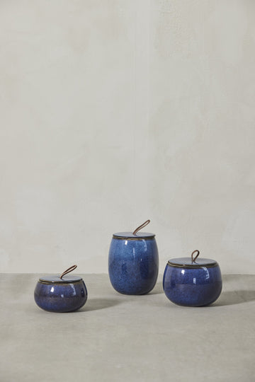 Amera krukka H16 Ø12 cm. blå