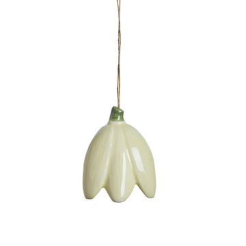 Dehlia påskdekoration H6,4 cm. gul keramik