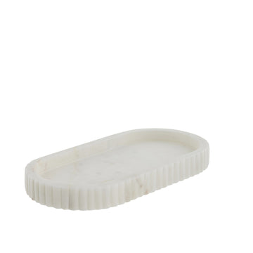 Eliana bricka Ø12,5 cm. vit marmor