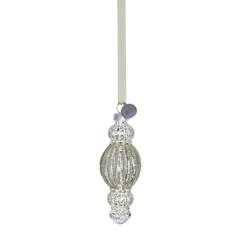Perline ornament H11,5 cm. antikt silver