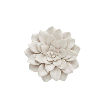 Floria väggdekoration Ø17 cm. vit porselen
