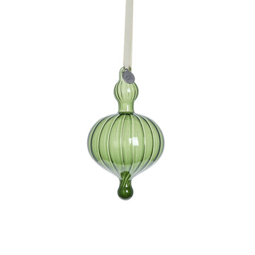 Glosille ornament H14,5 cm. grön