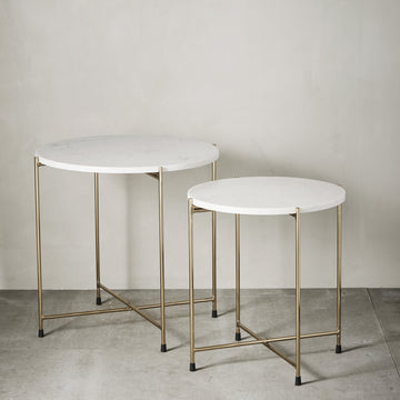 Marmilla sidebord H50 Ø50 cm. vit