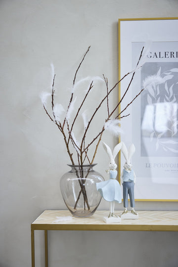 Milia vas H20,5 cm. lysegrå glas