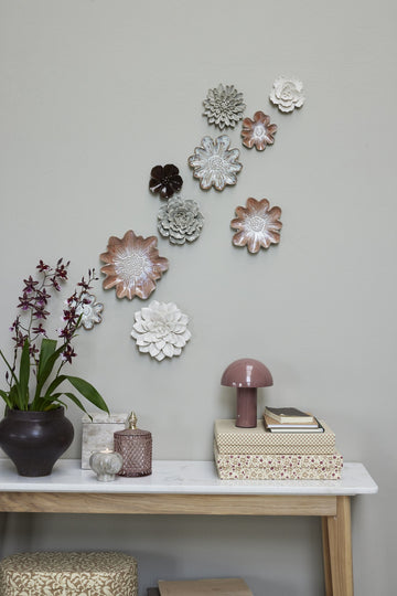 Florilla väggdekoration Ø16 cm. rosa keramik