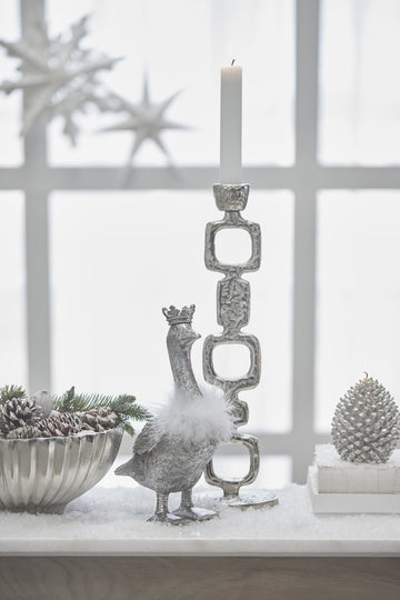 Segilla julgås 26,5 cm. antikt silver