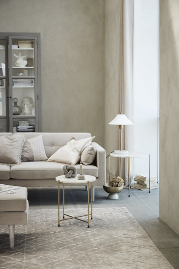 Marmilla sidebord H50 Ø50 cm. vit