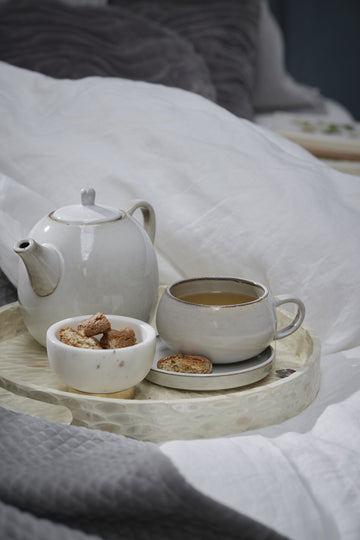 Amera kopp/underlägg H7,5 Ø14 cm. beige