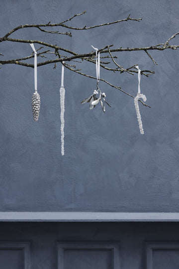 Cristelle julgranshängare 24 cm vit