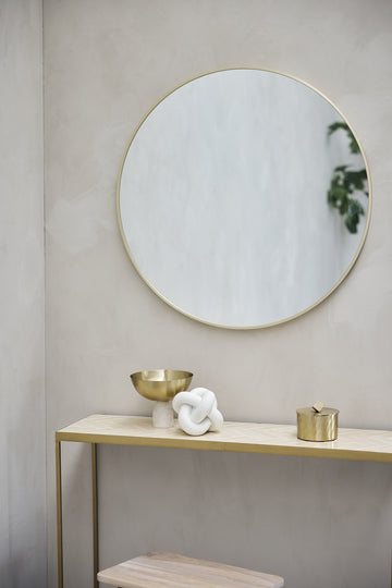 Hallia spegel H80 Ø80 cm. ljust guld