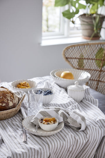 Camille sockerskål H12 Ø cm. benvit