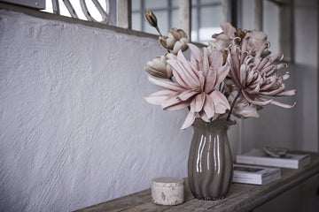 Happia skumblomma dekoration H25 cm. rosa