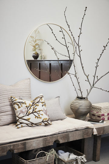 Hallia spegel H80 Ø80 cm. ljust guld