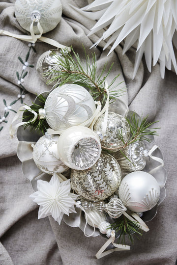 Perline ornament H9 cm. antikt silver