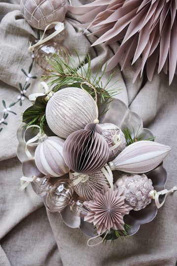 Palisia ornament H cm. støvet rosa