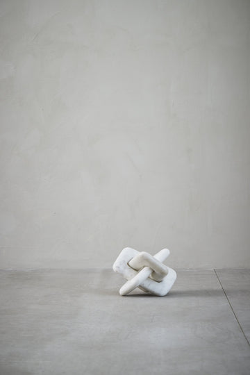 Ellia dekoration H15 cm. vit marmor