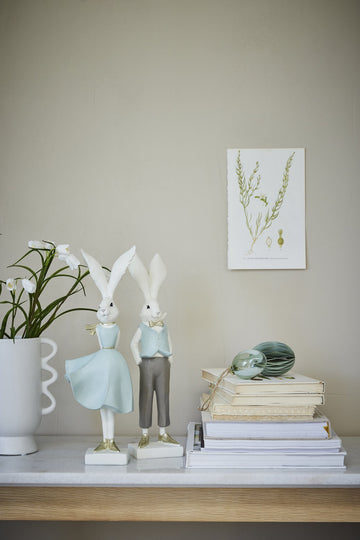 Feven påskdekoration H7 cm. dammigt grönt glas