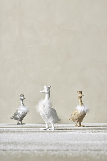 Segilla julgås 26,5 cm. antikt silver