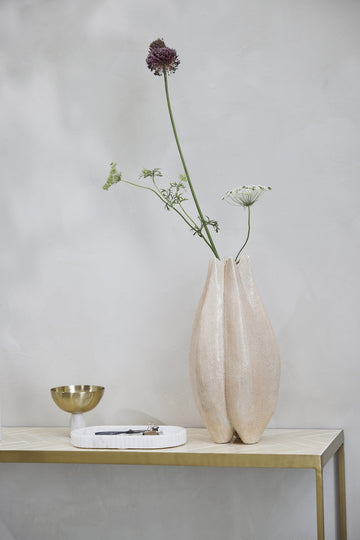 Eliana bricka Ø12,5 cm. vit marmor