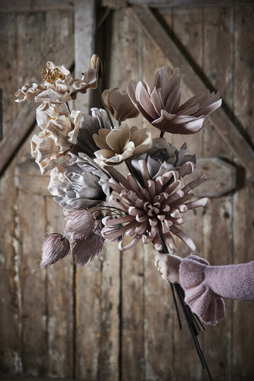 Happia skumblomma dekoration H30 cm. rosa