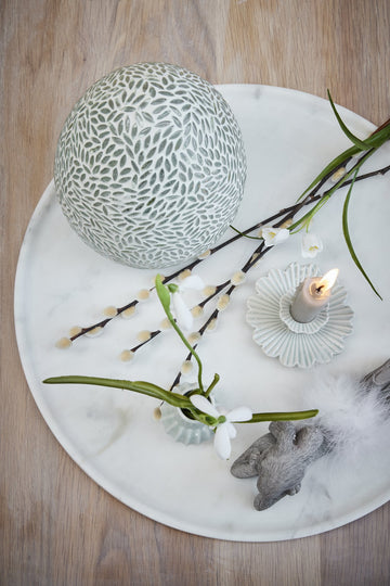 Dehlia påskdekoration H6,3 cm. gul keramik