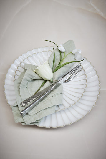 Angela servetter 45x45 cm. dammigt grönt