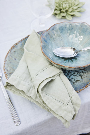 Angela servetter 45x45 cm. dammigt grönt
