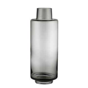 Hedria vas H30 cm. røyket grå glas