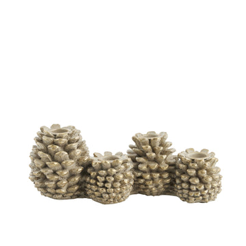 Serafina adventsljusstake 8,8 cm. ljust guld