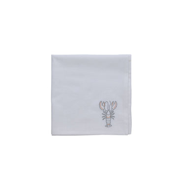 Nerina broderad servett 45x45 cm. Vit