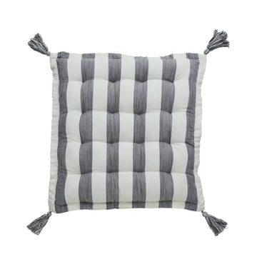 Felima sittdyna randig / 45x45 cm Vit/D. Grå