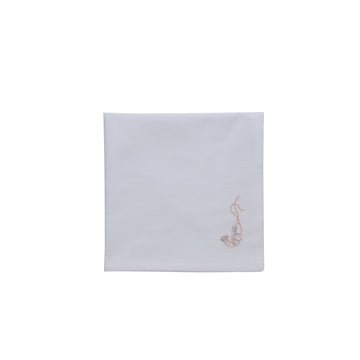 Nerina broderad servett 45x45 cm. Vit