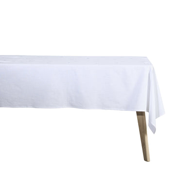 Nerina bordsduk broderad 280x140 cm. Vit