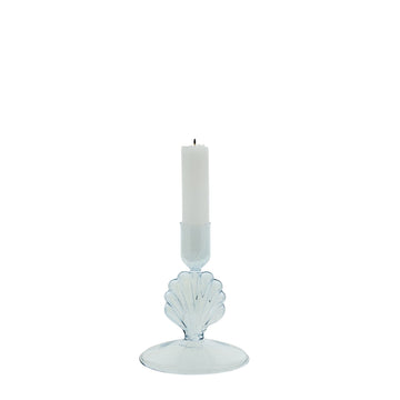 Nerina snäckskal ljusstake B9x H11,5 Blå