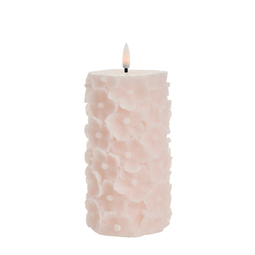 Hysille LED-ljusblomma H14,5 rosa
