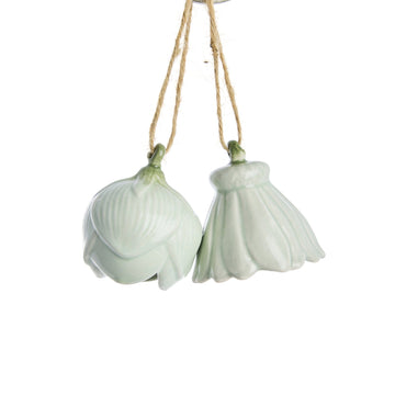 Dehlia set med 2 blomdekorationer L. Grön