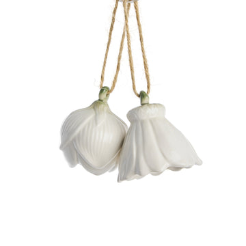 Dehlia set med 2 blomdekorationer Off White