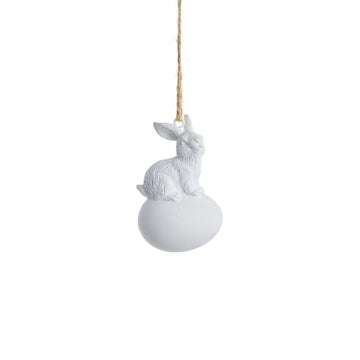 Selille kaninprydnad H9 Vit