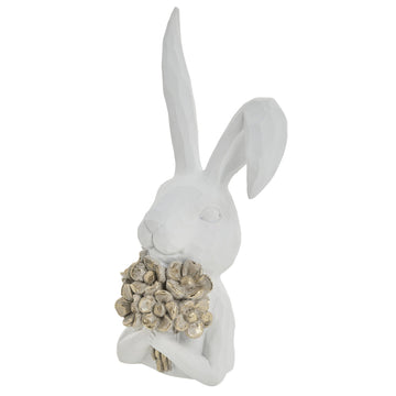 Sevinne kanindekoration H25,8 Vit/L. Guld