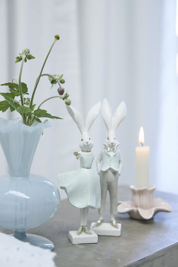 Sevia kanindekoration H36 Vit/L. Grön