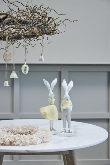 Sevia kanindekoration H20 Vit/Gul