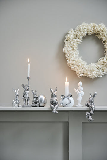 Selille kanindekoration H16.5 Silver