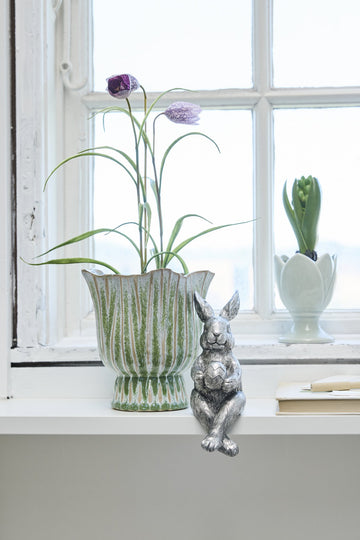 Selille kanindekoration H16.5 Silver