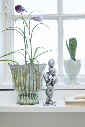 Selille kanindekoration H16.5 Silver
