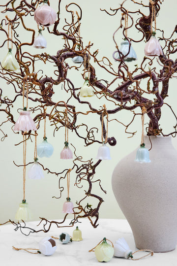 Dehlia set med 2 blomdekorationer L. Grön