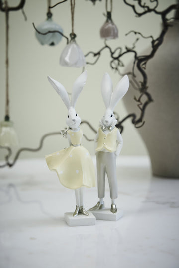 Sevia kanindekoration H20 Vit/Gul