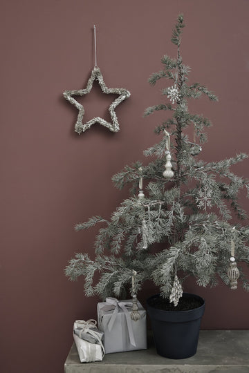 Perline ornament H11,5 cm. antikt silver